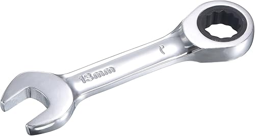 uxcell Llave combinada de trinquete de 0.512in, métrica 72 dientes, 12 puntos, herramientas de punta de caja, CR-V