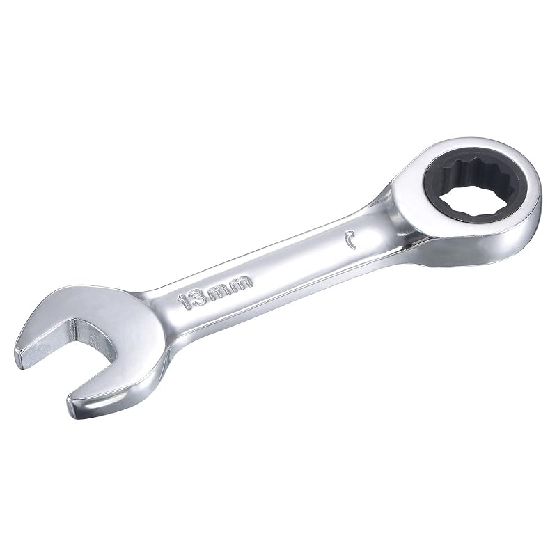 Chave combinada com catraca curta 13 mm uxcell, 72 dentes, 12 pontas, aço CR-V