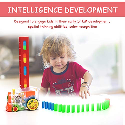 Domino Train Toy, 86 Pcs Dominoes For Kids, Automatic Blocks Laying Train - Domino Train Set For Boys And Girls Age 3-12 Years Old Gifts #TOP2