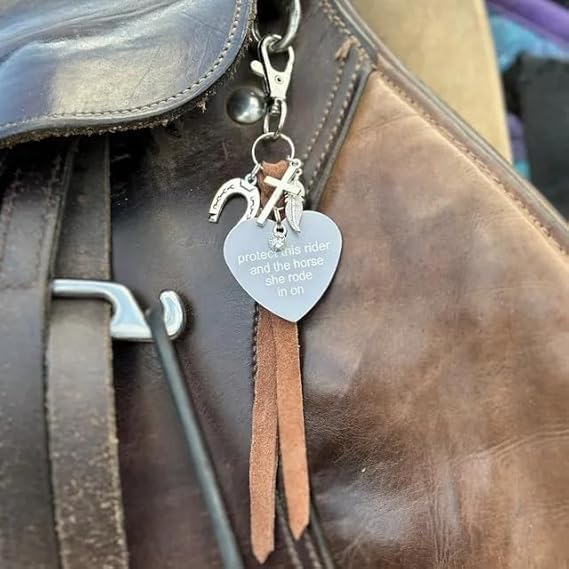 Protect This Rider and The Horse She Rode in On-Saddle Charm, Saddle Heart Charm, Equestrian Riding Gift,Horse Lovers Gifts - Image 6