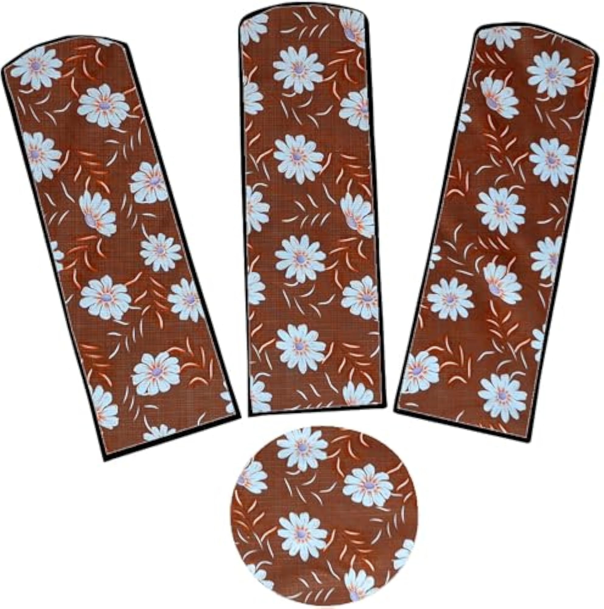 Printed Ceiling Fan Blade Covers Set, Washable Dustproof