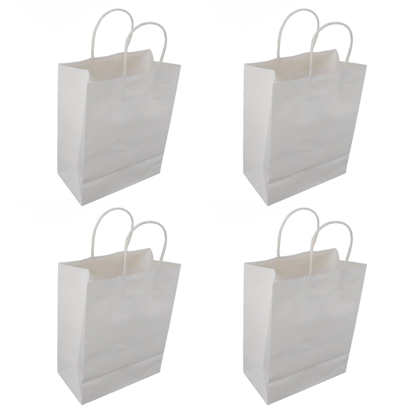 50 Stück Geschenktüten aus Kraftpapier, vielseitige Einkaufstasche aus Kraftpapier mit robustem Griff, große Kapazität, braune Papier-Einkaufstasche für Hochzeits- und (M-Größe: ca.21 x 11 x 27 cm /