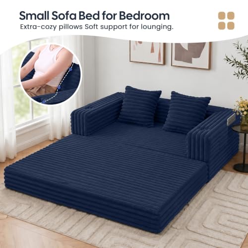 Image of COMAX Boneless Futon Sofa Bed, 59 inch Small Low-Profile Floor Couch