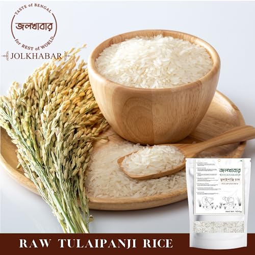 Image of JOLKHABAR | TULAIPANJI RICE | TULAI PANJI CHAL | TULAIPANJI CHAWAL | Bengali Aromatic Short Grain | GI Tagged Rice | Perfect for Bhog, Khichuri, Payesh & Pulao | Taste of Bengal | 450g Pack