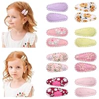 JEYORZY 16 Stück haarklammern, Snap Toddler Haarspangen - Haarspangen Kinder, Mädchen Süße Haarnadel, Blumenmuster, gewickelt Mini Barrettes, niedliche Haar-Accessoires für Mädchen und Kleinkinder