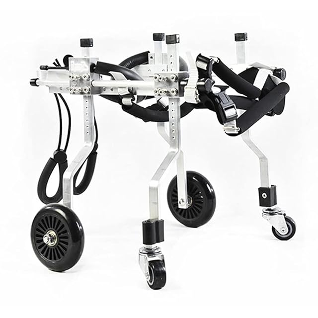 KROITY Silla de Ruedas para Perros Silla de Ruedas Ajustable para Mascotas de 4 Ruedas Adecuado…