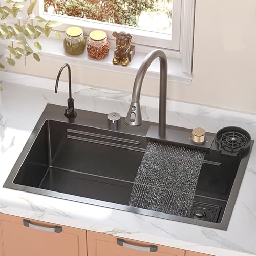 Évier simple sous plan en nanometer de 75 cm au design minimaliste et durable - 5