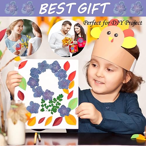 Flores secas prensadas azul púrpura para artesanía resina miniatura 4