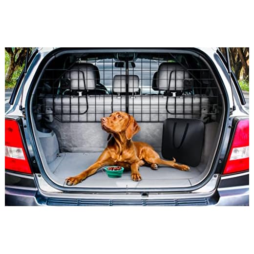 Ruff 'n Ruffus Heavy-Duty Foldable & Adjustable Dog Car Barrier | Great for SUV’S Universal Fit + Free Bonus Collapsible Travel Bowl & Travel Case