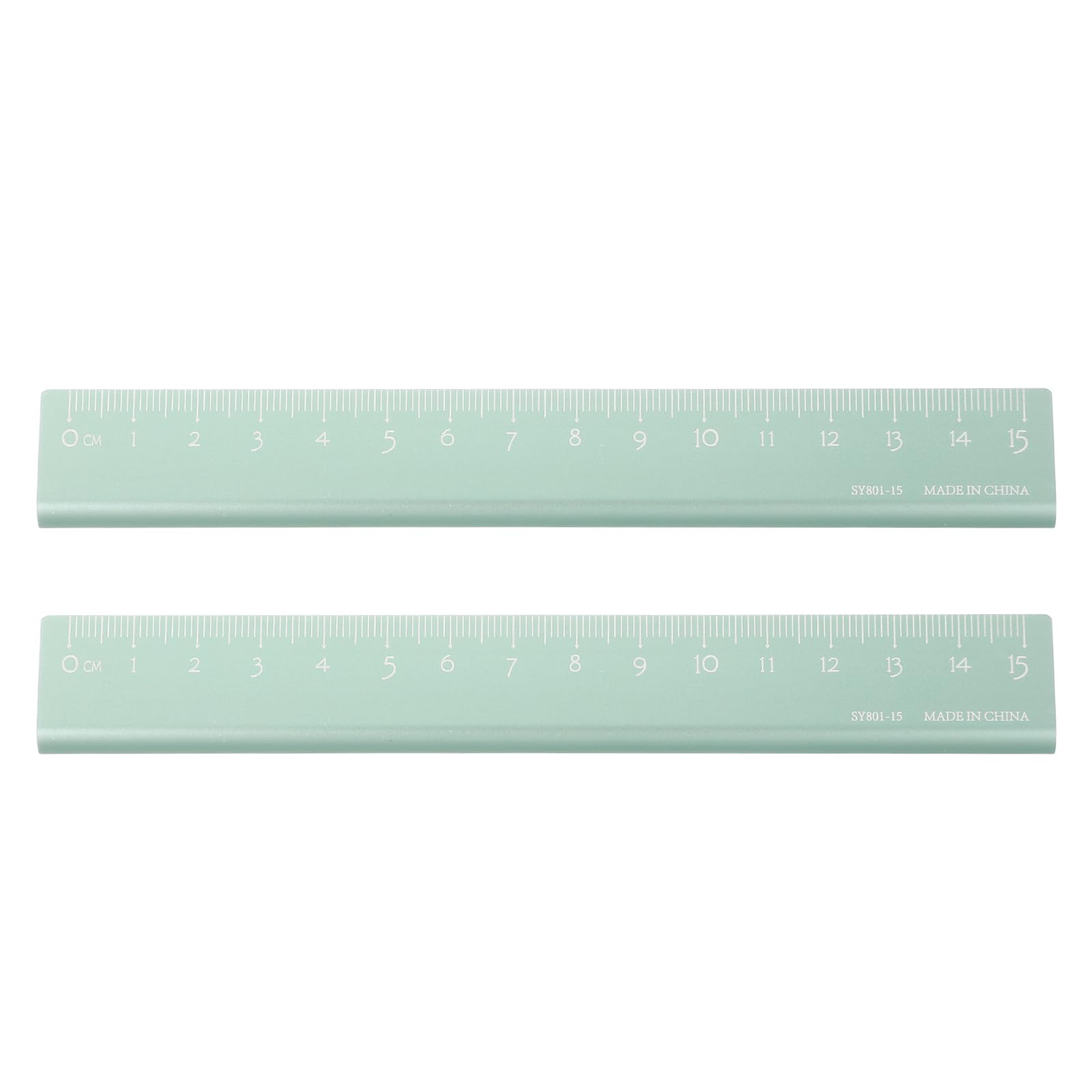 sourcing map 2pcs Metal Straight Ruler 15cm Metric Aluminum Alloy Triangle-shaped Hollow Measuring Rulers Scale Tools for Measure Study Reading Classroom Office, Green