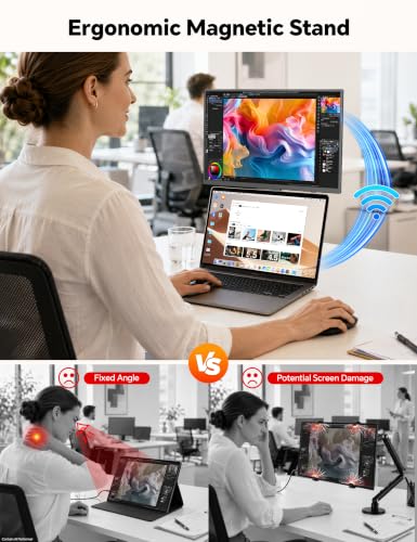 Image of 15.6 inch 1080P Wireless Travel Portable Monitor with Foldable Magnetic Stand