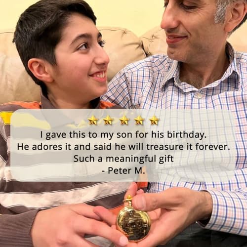 Wrappiness to My Son Pocket Watch - Printed Gift Stainless Steel Watch with Chain - Timeless Gift for Son, Birthday, Graduation Gift (to My Son) - 1