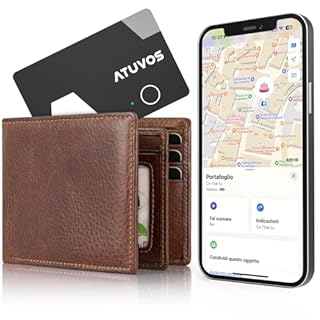ATUVOS Air Tag Card Ricaricabile Wallet Tracker Thin 1.6mm, Smart Tag compatibile con Apple Dov'è (solo iOS, Android non supportato), Bluetooth Localizzatore per Valigie, Portafoglio, Borse, Bagagli.