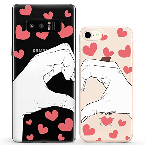 Lex Altern Couple Cases For Iphone 14 13 Pro Max 12 Mini 11 Xs 6S 8 7 Xr Cover Cute Korean Red Relationship Girlfriend Pattern Protective Heart Hands Matching Silicone Lightweight Print Love #TOP5