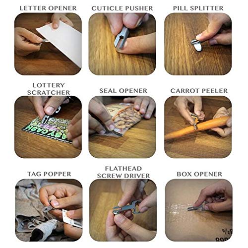Ferramenta EDC, Andoer 12 Pcs Outdoor EDC Tool Ferramenta Multifuncional de Aço Inoxidável Chaveiro