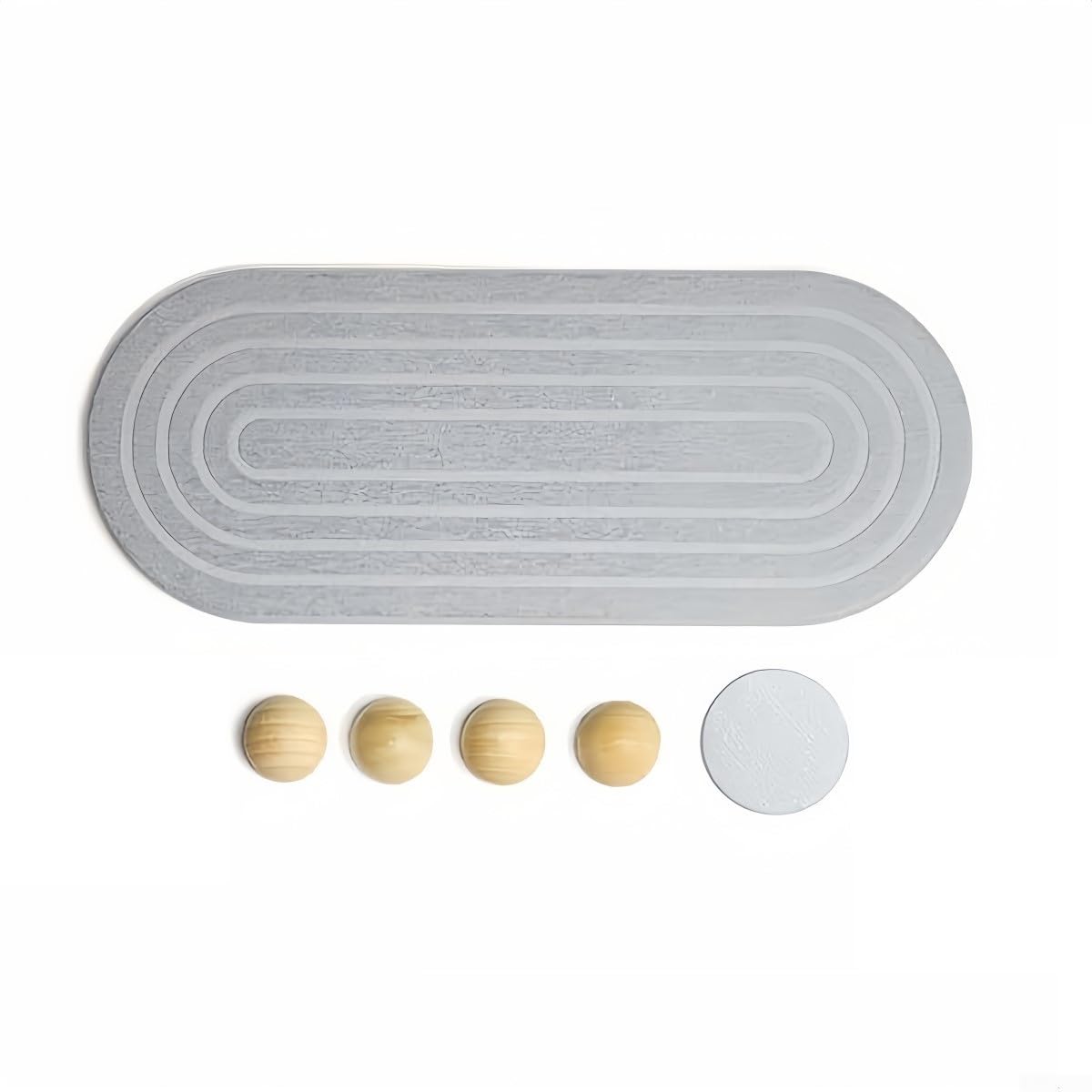 Zilimontt 30x10CM Diatomaceous Earth Absorbing Tray Drying Mat for Sink and Bathroom Organizer with Wooden Feet, Grey