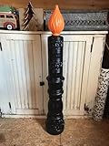 Halloween Black Candle Blow Mold Decoration Lighted Orange Top