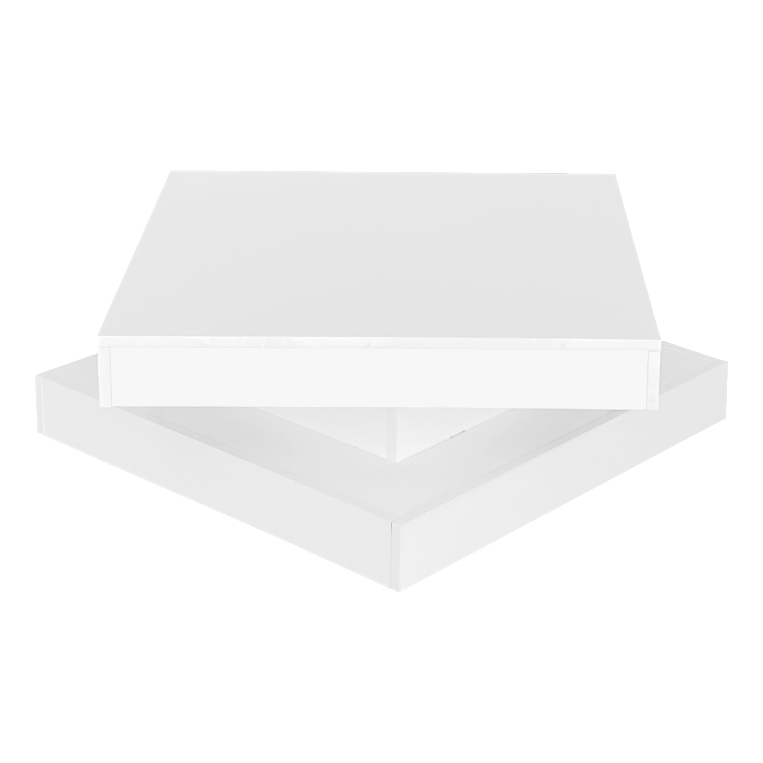 Vierkante verlichte salontafel 70x70 cm, Bluetooth LED-verlichting, futuristisch design, wit gelakt