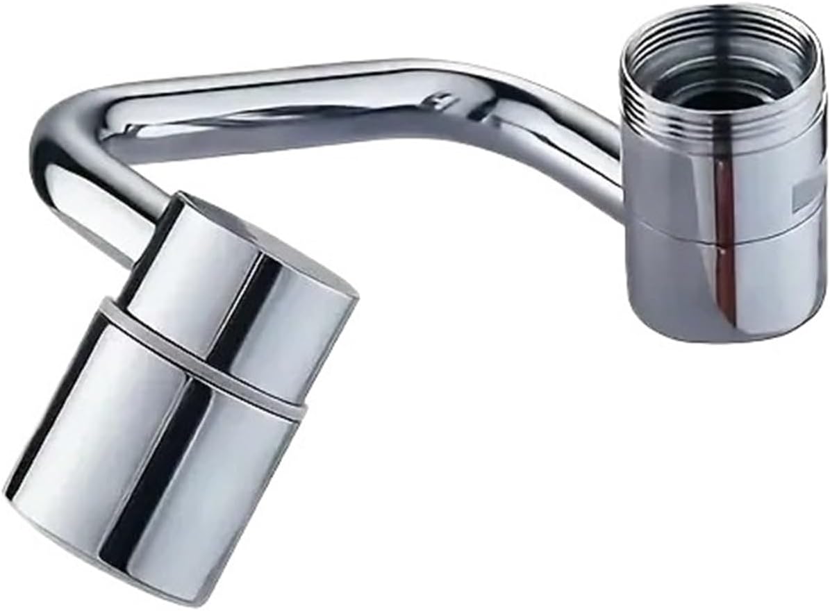 Swivel Stainless Steel Kitchen Faucet Extender Universal Splashproof Dual Mode Bathroom Sink Accessories with Adapter(Silver)