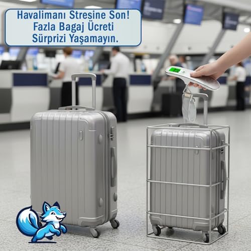 Bluefox Dijital Bagaj Tartısı - 50kg/110lb Kapasiteli, Dara Fonksiyonlu, Arkadan Aydınlatmalı LCD Ekran, Çoklu Ağırlık Birimi Seçenekleri, Taşınabilir ve Ergonomik Tasarım - Görsel 4