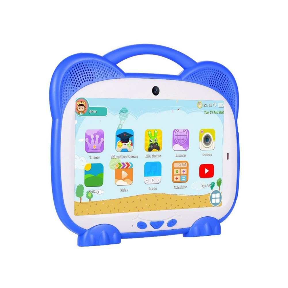 Tablet per Bambini da 7 Pollici Quad Core 1+8G Doppia Scheda WiFi Android 7.0 Tablet per L'Educazione allo Studio Regalo per Bambini Software per Bambini,Blu