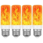 CECOMBINE LED Flame Light Bulb, Effect Light Bulbs,4 Lighting Modes LED Outdoor Light 5W E27 Flame Bulb Party Bulb Lights for Christmas Halloween Party Dancing Garden Decorative Lighting (4 PCS)