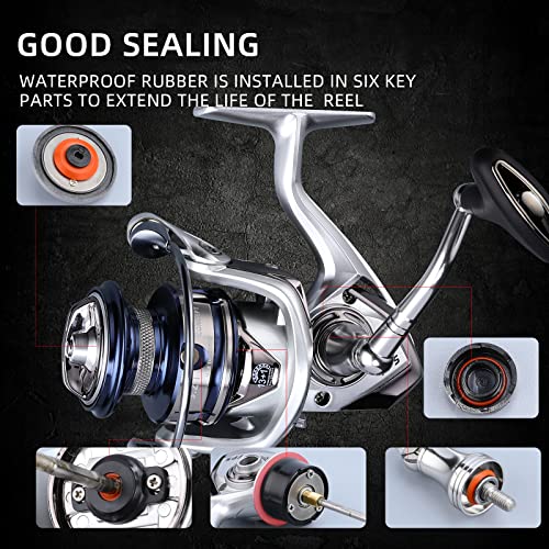 Spinning Fishing Reel, 13+1Bb Ultralight Surf Fishing Reel, Ultra Smooth Powerful Saltwater Spinning Reel, 5.2:1/4.7:1 Gear Ratio Waterproof And Rustproof Large Db Spinning Reel #TOP1