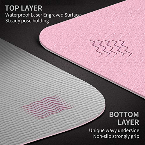 image for CAMBIVO Large Yoga Mat (6' x 4' x 6mm), Extra Wide TPE Mat for Men and