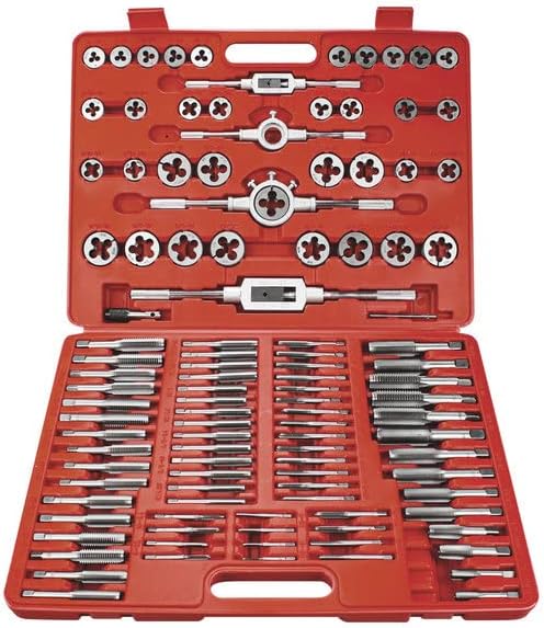 110 Piece Tap and Die Set（SAE&METRIC）Threading Tool Set With Storage Case | Metric Tap and Die Set | Rethreading Kit | Tap Set | Tap and Die Kit