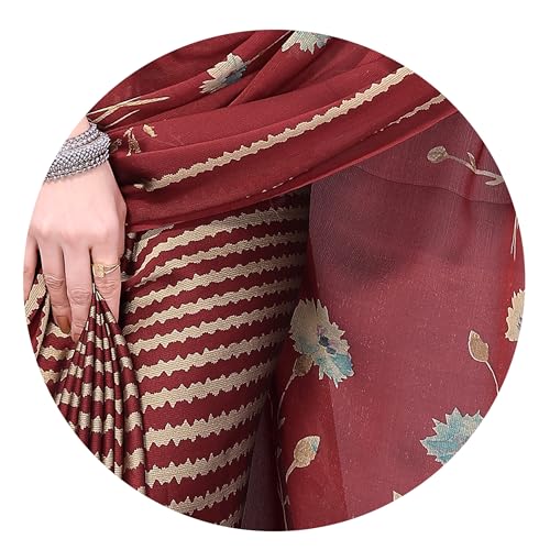 Image of MIRCHI FASHION Women Sari Georgette Plain | Breathable Lightweight Solid Color Saree for Office and Regular Wear with Blouse Piece