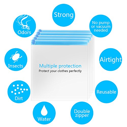 10Pack Travel Space Saver Bags (4 X S, 3 X L, 3 Xl) , Reusable Kfym Vacuum Travel Storage Bag, Saves 75% Of Storage Space , Roll-Up Compression, No Need For Vacuum Machine Or Pump #TOP5