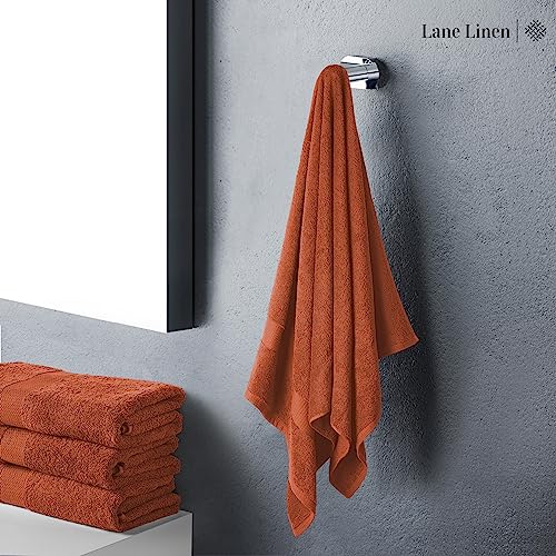 Lane Linen Bath Sheets Bathroom Towel Set- 4 Pack 100% Cotton Extra Large Bath Towels, Oversized Bath Towels, Luxury Bath Towels Bathroom Set, Shower Towels Bath Towel Sets For Bathroom 35X66 - Rust #TOP1