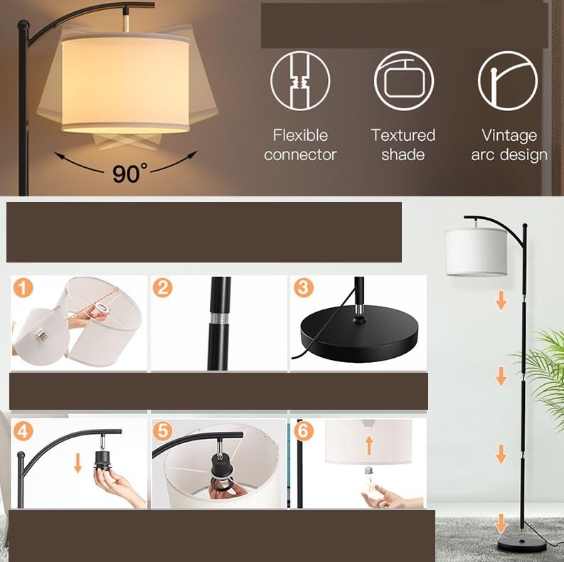 Lampadaire en métal moderne pour un éclairage doux sans fatigue visuelle - 4