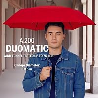Knirps Taschenschirm A.200 Medium Duomatic – Kompakt und sturmfest – Windkanal getestet – Red – Ansicht 2