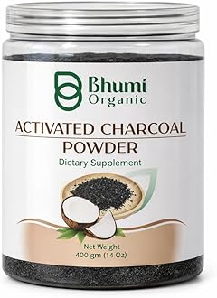 Bhumi Organic Activated Charcoal Powder (400g) | Coconut Shell-Based | Teeth Whitening, Detox & Skin Care | Food-Grade, Vegan & Chemical-Free