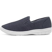 Hobos Mens Navy Slip On Twin Gusset Canvas Shoe