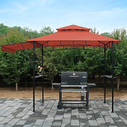 Dikasun Grill Gazebo 11X5 Double Tiered With Extra Shadow Bbq Waterproof Canopy Outdoor Gazebos For Patio, Backyard(Red) #TOP7