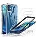 Produktbild YockTec Glas Displayschutzfolie kompatibel mit iPhone 12/iPhone 12Pro 3 Stück + Klarsicht hülle kompatibel mit iPhone 12 Pro 6.1 Zoll, 9H Anti-Öl Schutzfolie