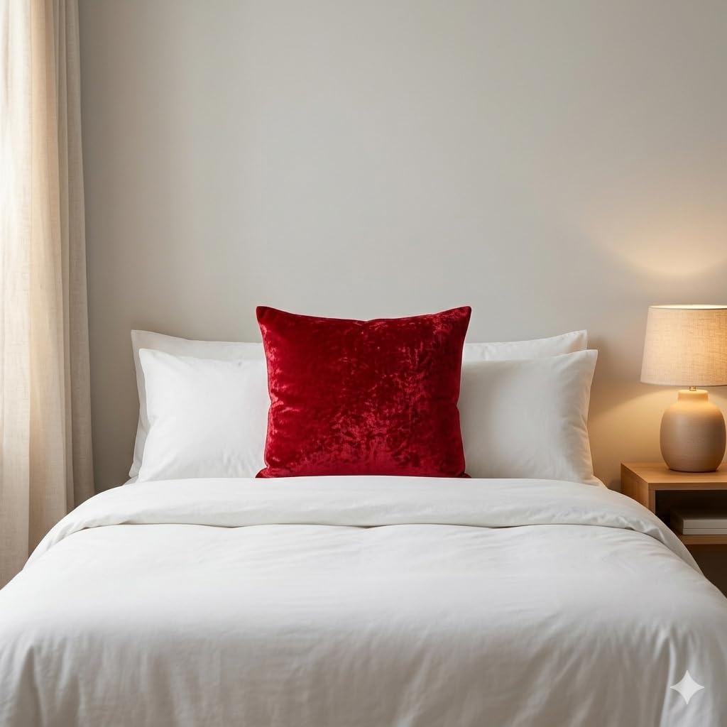Red Velvet Cushion 12x12 Inch Pack of 7 | Soft Zip Cushion 2