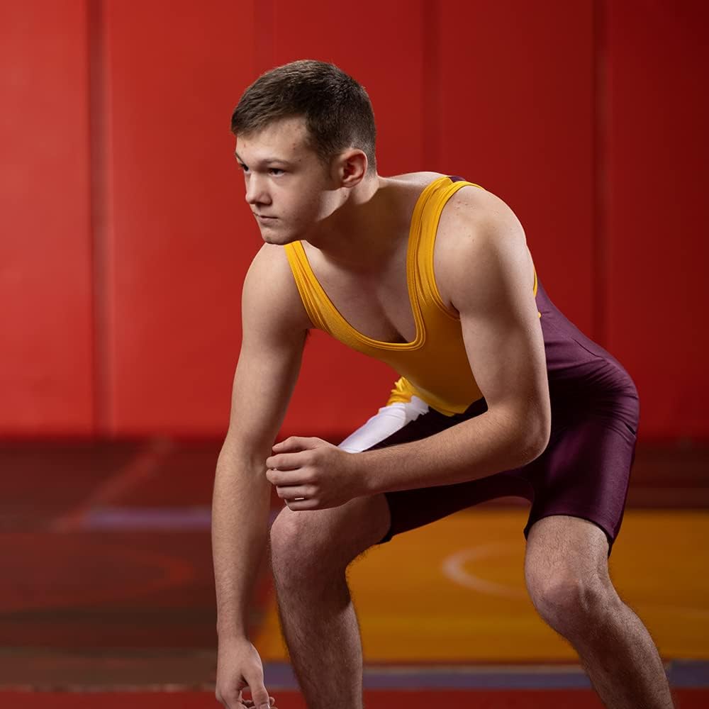 Matman 8549 Georgia Wrestling Singlet Gold/Maroon 4XS