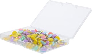 200pcs Plum Blossom Head Sewing Pins with Sharp Tips and Material Included Storage Box for Tailors Quilting DIY Craft Projects Floral Design Straight Pins for Fabric and Embroidery