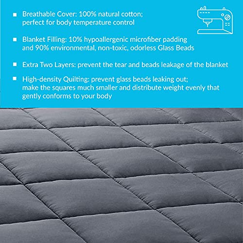 Bedsure Gewichtsdeken, 150 x 200 cm, therapiedeken voor volwassenen, ca. 7 kg verzwaarde deken gewichtsdekbed, voor… - Image 7