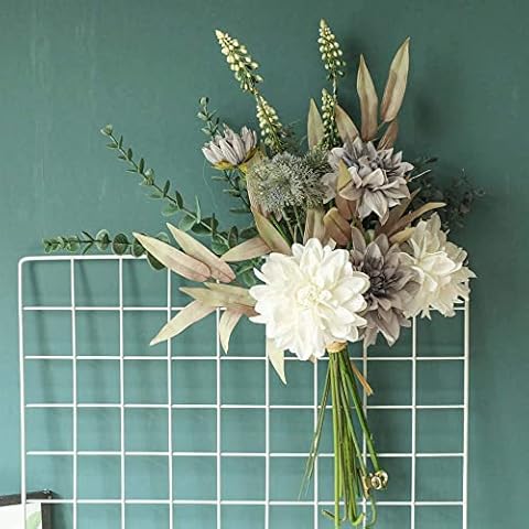 Weldomcor Artificial Flowers Artificial Plants Fake Flowers Decoration Silk Flowers Artificial Flower Bouquet Artificial Flower Arrangements Wedding Room Decoration Purple White Cover