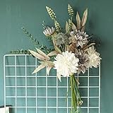 🎁El ramo artificial tiene 6 cabezas de dalia (incluyendo 3 grandes, 1 pequeños y 2 brotes) y hojas tupidas con tallos de plástico, longitud aprox. 20 pulgadas. Puedes doblar o podar para crear arreglos florales de bricolaje que se adapten perfectamente a tu gusto satisfactorio.