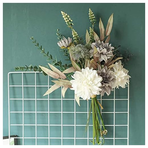 Weldomcor Flores Artificiales Flor Falsa Seda Ramo para Casa Arreglo Boda Fiesta Mesa Centros de Mesa Decoración, Morado y Blanco