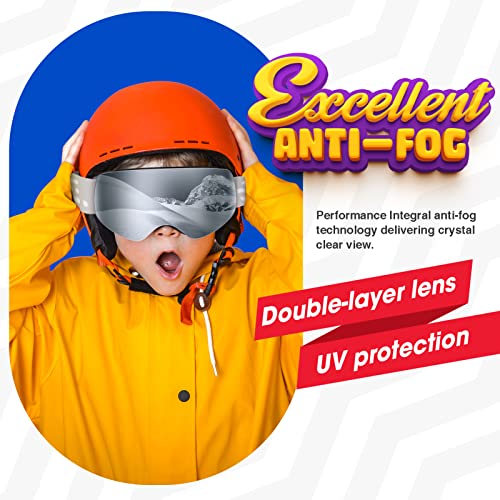 Image of EasYoung Kids Ski Goggles Frameless Helmet Compatible Snowboard Ski Goggles for Boys & Girls with UV Protection