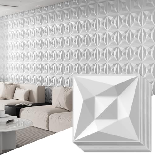 Paneles de pared 3D PVC: renueve paredes sin obras con azulejos blancos 3D 2