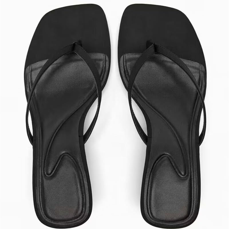Image of Women's Miami Kitten Heels Sandals Square Open Toe Thong Sandal Flip Flop Heels +Memory Foam Heeled Sandals for Women