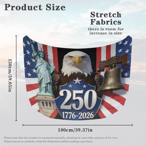 Image of USA Home of the Free Car Windshield Sunshade Cover, Waterproof Breathable Half Car Cover Blocks UV Rays for All Season - Fit Most Cars, SUV