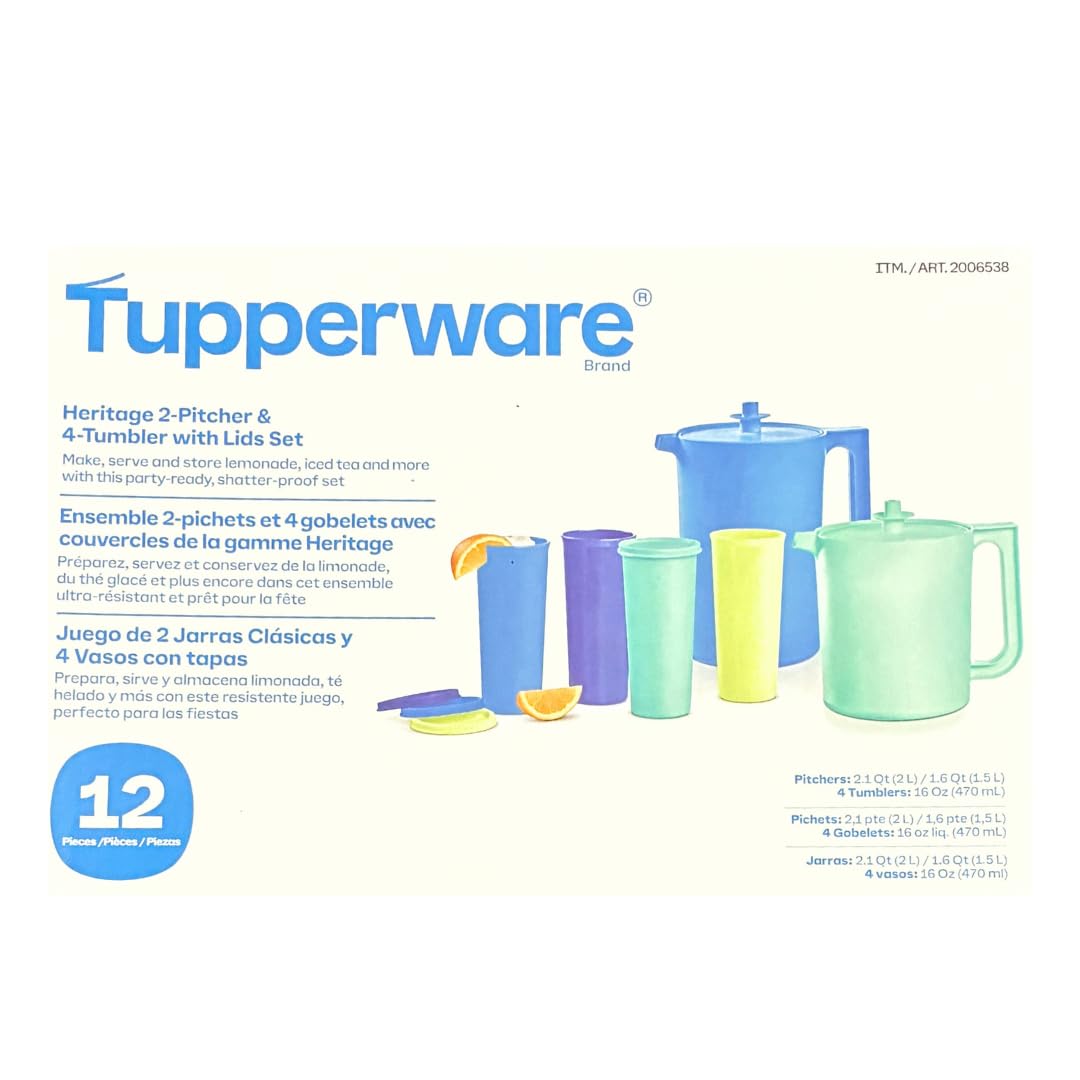 Amazon.com: Tupperware 2 Pitcher Set with 4-16 oz Tumbler Cups